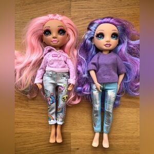 Lot of 2 Rainbow High Dolls - Kia Hart & Violet Willow - Preloved